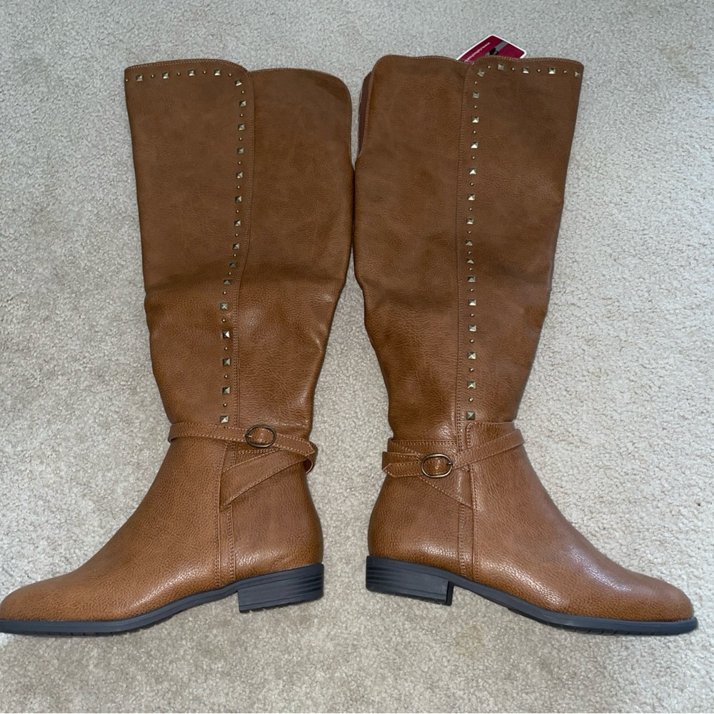 Rialto Brown Over the Knee Boots with Buckle Detail